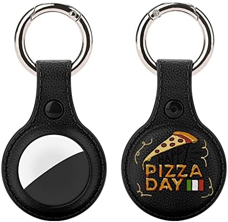 Happy Pizza Day zaštitna futrola kompatibilna za AirTag držač lokatora protiv gubitka sa privjeskom za ključeve za ovratnik za prtljag u novčaniku Cat Dog Pets