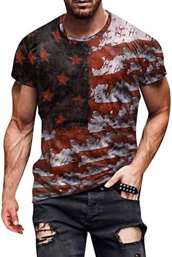 XXBR majice kratkih rukava za muškarce, američka zastava grafički tines Patriotske košulje mišićna