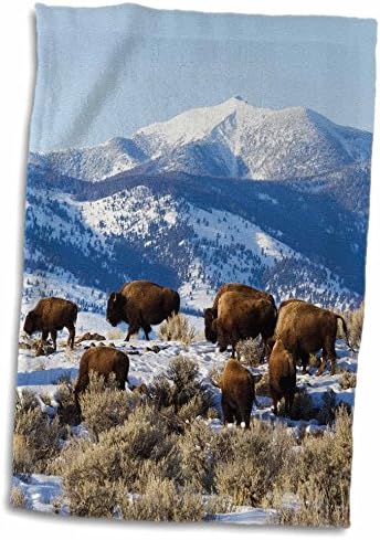 3D Rose Bison Herd-Yellowstone Nacionalni ručnik za ruke, 15 x 22