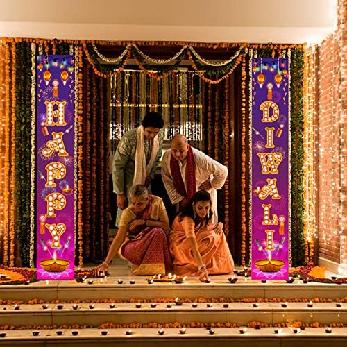 Happy Diwali viseći banner diwali ukrasi diwali front trijem Dobrodošli znak za Diwali Wall Baner Diwali