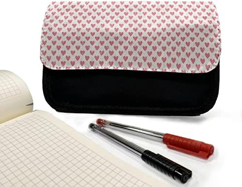 Lunaristička srčana futrola za olovke, romantična polka točkica uzorak, olovka tkanina s dvostrukim