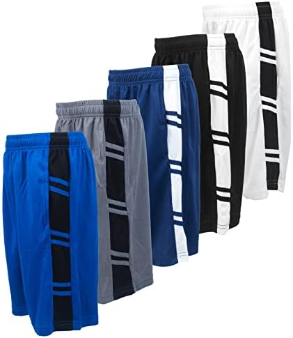 BROOKLYN VERTICAL Boys 5-Pack atletske mrežaste košarkaške kratke hlače sa džepovima / veličine