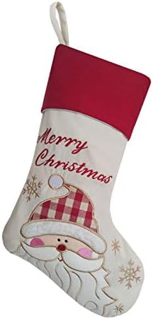 MNSZLKF 18 Personalizirani posteljina božićne čarape Prilagođeno ime vezeni set od 3, Santa, Snowman,
