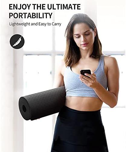 Yfbhwyf prostirka za jogu-Premium prostirka za jogu i fitnes debljine 2 mm, podrška i stabilnost, vrhunski