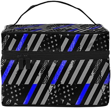 Austenstern kozmetička torba Organizator tankih plava linija zastava policije Travel Travel Case Toaletna torba sa ručkom
