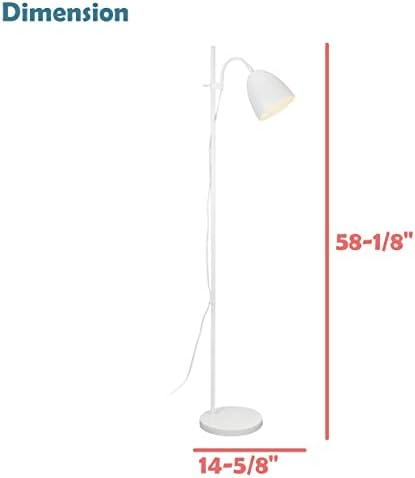 Aspen Creative 42002-03-1, podna lampa, mat bijela završna obrada, veličina: 14-5 / 8 L x 9-7 / 8 Š x 61-7