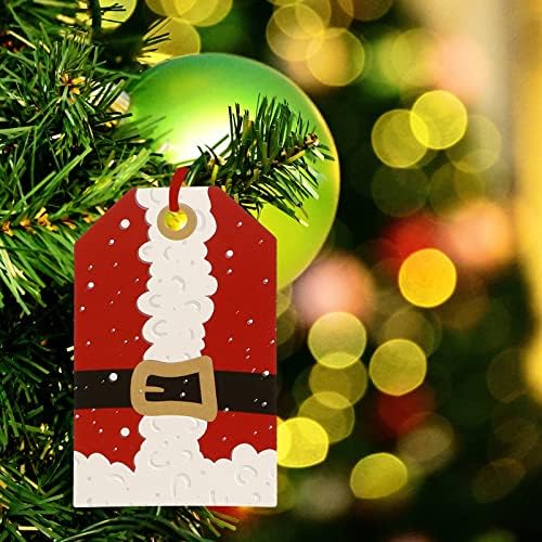 Nuobesty Christmas KRAFT papir poklon oznake s vrpcom String Svečane poklon kartice Xmas Tree Dekors 10 dizajna za Xmas Holiday Prisutni omotač DIY umetnosti i zanatstvo 24pcs