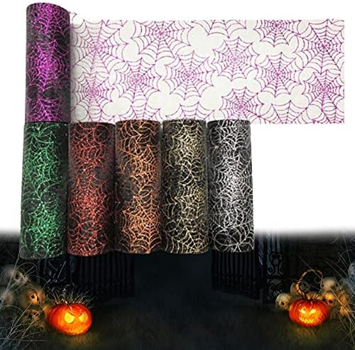 Hevirgo 1 Roll Tille Roll Jednostavan za korištenje ukrasnog višenamjenskog zidnog zida za Halloween ukrašavanje pauka za Noć vještica, zabave, Dan zahvalstvo Zahvalnice i Dekoracija zahvalnosti - Golden