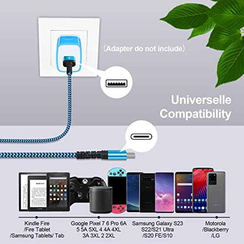 Tip C punjač Brzi kabl za punjenje 3/6 / 10F 3A USB-A do USB C Pleteni kabl za Samsung Galaxy S23