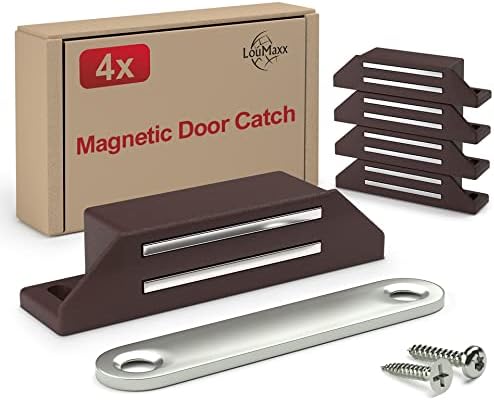 Loumaxx magneti ormara Ekstra jak - magnetni ulov vrata univerzalna primjena - set od 4 u smeđi - holding