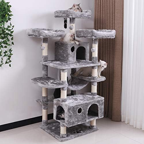 BEWISHOME veliki paket stanova za mačje drvo sa tornjem za mačke u zatvorenom prostoru sa Sisal daskom za grebanje