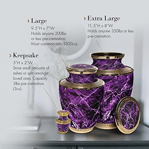 Marble Elegance urne za kremaciju za ljudski pepeo odrasla osoba za sahranu, sahranu, Kolumbarijum ili