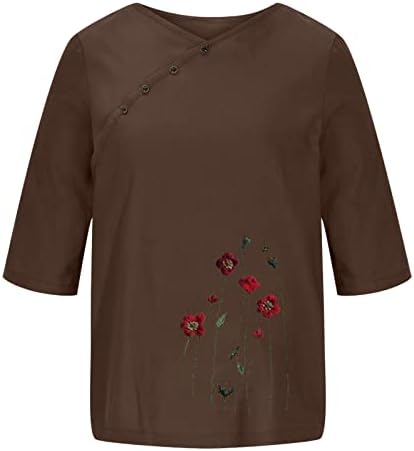 Crew Crt Spandex posteljine majice Teen Girls Kratki pola rukava cvjetna grafika labavi Fit Brunch Bluuses