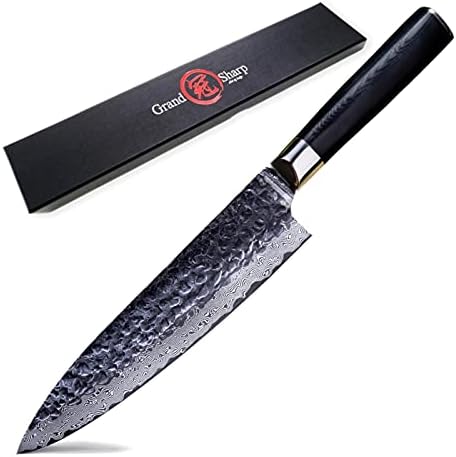 Gond Damask Kuhinjski nož 67 Slojevi Aus10 Japanski Damask čelik 8 inčni kuharski nož G10 ručke za kuhanje crno