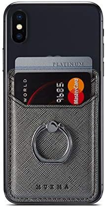 Lnobern premium PU kožna RFID držač telefonske kartice drži se na novčaniku sa prstenastim postoljem za iPhone i Android pametne telefone