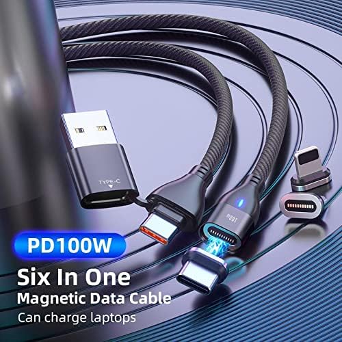BoxWave kabl kompatibilan sa LG Tone Free FP8-MagnetoSnap PD AllCharge kablom , magnetom PD 100w kabl za punjenje USB Type-C Micro USB za LG Tone Free FP8-Jet Black