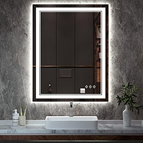 Vanpokinsovo ogledalo za kupatilo sa pozadinskim osvetljenjem, 55x28 inča gradijent prednje i ogledalo