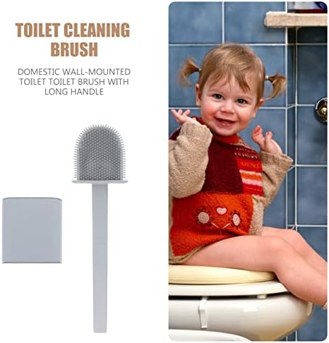 DoItool čišćenje WC WC držač četkica Zidni nosač: toaletna posuda za čišćenje četkica Mekani toaletni čist moderna toaletna četkica sa spremištem sive zidne wc-a