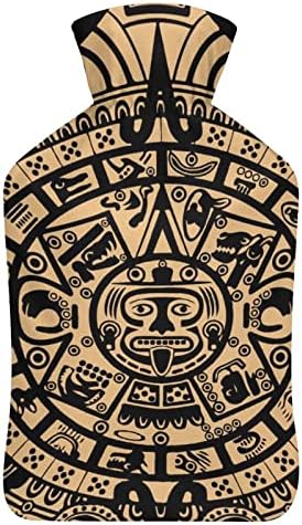 Aztec Maya kalendar štampana flaša za toplu vodu sa mekanim plišanim poklopcem gumena kesa za ubrizgavanje vode 1000ml