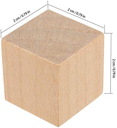 Zeonhak 800 kom 3/4 inčni prirodni drveni kockice, mini nepopunjeni drveni blokovi, drveni kvadratni blokovi