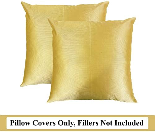 Oslobotlo se + pakovanje 2 bacanje jastuka za bacanje 18x18 inčni zlato - čvrsti uzorak jastučni