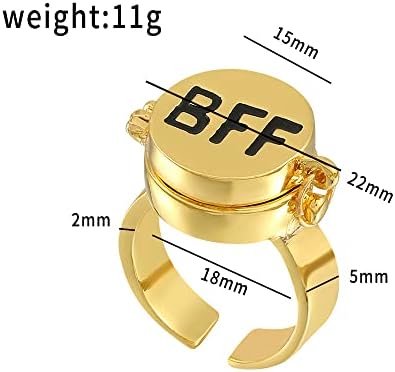 FUTIMELY BFF prsten slatka Anime Par Otvaranje za žene djevojke BFF poklopac prsten najbolji prijatelj