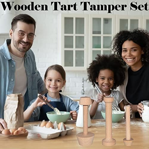 Dupiulk drveni Tart Tamper Set, dvostrano pecivo za pite od tijesta, Tart od jaja kalup za Tart od jaja