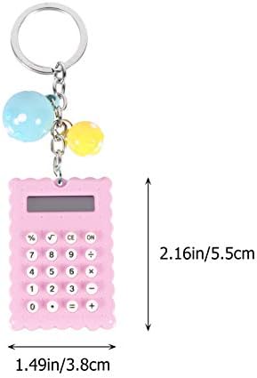 Nuobesty Kids Key Chains Mini kalkulator sa kopčom za ključeve, Studentski džepni kalkulator 8-znamenkasti