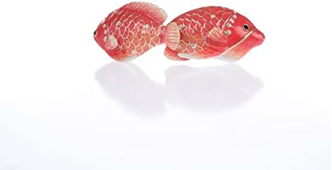 Crvena Snapper Fish Trinket Box Faberge Style Handmade Thinket kutija ukrašena austrijskim kristalima
