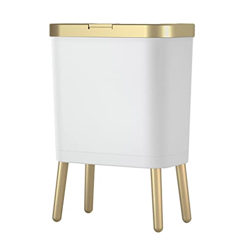 Wenlii 15L luksuzna Zlatna kanta za smeće za kuhinjsko kupatilo Kreativna Četveronožna Plastična uska kanta za