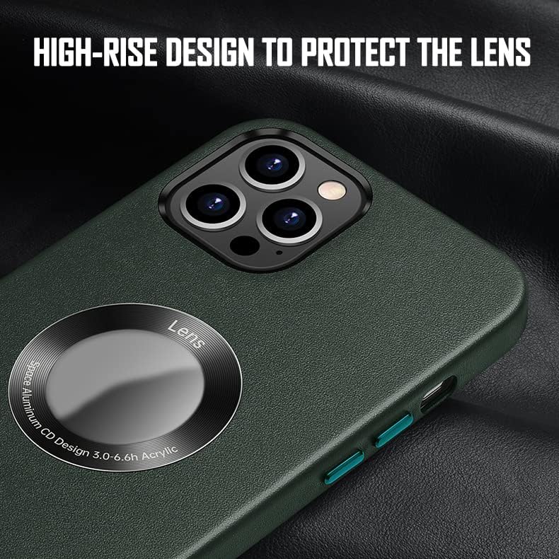 Koconh Magnetic leakage Mark Net Cover Case For iPhone, Magnetic Charging Case for iPhone, Leather