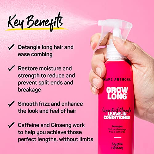 Marc Anthony Grow Long Hair Treatment Bundle-2 ostaviti u sprejevima za regenerator & amp; 2 putna maska za kosu - protiv kovrdžanja, protiv lomljenja & hranjiva Formula za ispucale vrhove, & rast kose za suhu & amp; oštećenu kosu