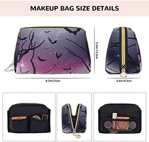 Purple Moon kožna kozmetička torba, putna kozmetička torba, prenosiva kozmetička torba, dame i devojke
