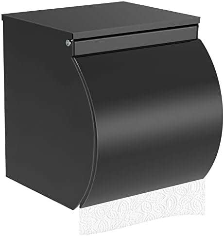 Poho matte crni toaletni držač papira zidni nosač - SUS 304 Držač tkiva od nehrđajućeg čelika za kupaonicu - samoljepljivi toaletni papir sa policom