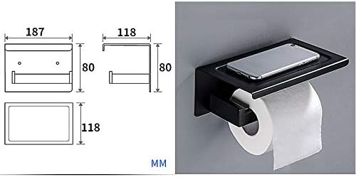 Držač salvete 304 od nehrđajućeg čelika Crni toaletni papir Držač kupaonica Držač za kolut za roll papirnati