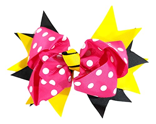 Pink Polka Dot Bow for Girls - 5 inčni luk za kosu sa klipom Barretts Dodatna oprema Najbolji poklon