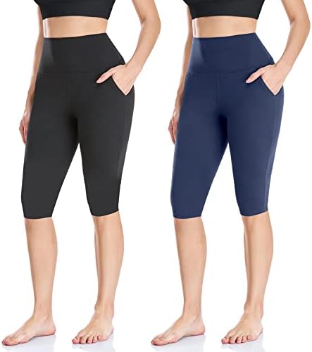 Fullsoft 2 pakovanje ženske ženske koljena-ruganje-uzvlačenje kapri kapri-hlače -Orke casual ljetne joge gamaše