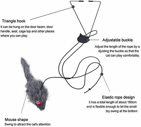 Torpice za igračke za mačje igranje, viseći uvlačenje mačaka za hvatanje miša, smiješna vrata visećim preskakanje