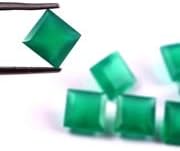 Jedinstveni dragulji zeleni onikx kvadrat rez draguljastih poluprikolica ukrašena draguljastog