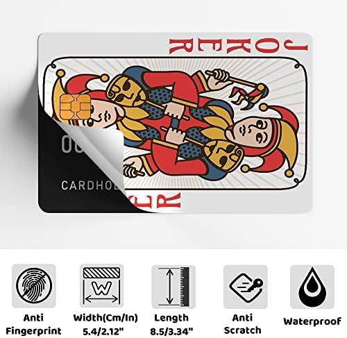 Naljepnica s kreditnom karticom od 8 komada, sretni broj Red Joker Poker stil - Vinilna naljepnica