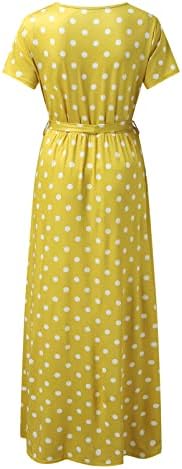 Kratke tucinske haljine za žene za žene Ljetne haljine kratki rukav Ruched omotajte casual vintage