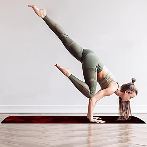 6mm Extra Thick Yoga Mat, crvena crna Love Heart Print Eco-Friendly TPE exercise Mats Pilates