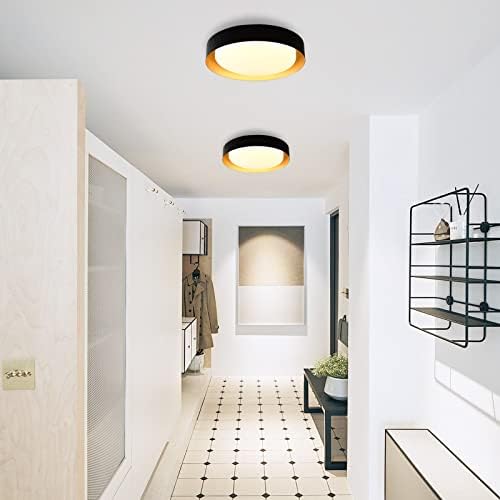 Joyxeon moderna plafonska lampa, 14 inča 24W LED crno-zlatna plafonska lampa, zatamnjiva 3000k/4000K / 5000K plafonska Rasvjetna tijela za kuhinjski hodnik spavaća soba kupatilo trpezarija
