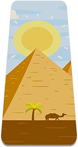Debela neklizajuća Vježba & amp; fitnes 1/4 prostirka za jogu sa piramidama Egipat Print za Yoga Pilates & amp; Vježba fitnesa na podu