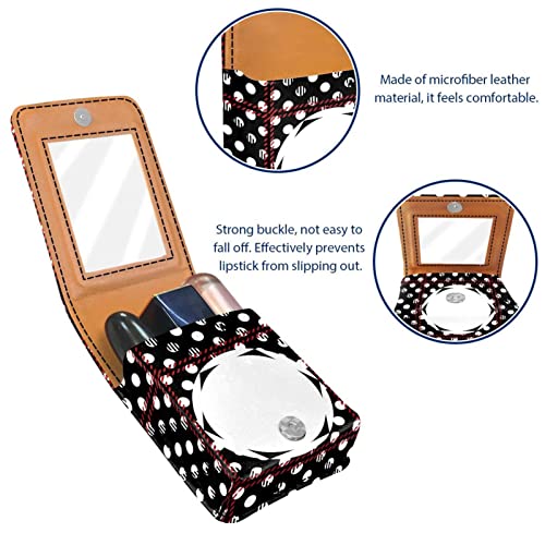 Portable Makeup Bag ruž za usne sa ogledalom za žene dame, držač ruževa Organizator šminke, grafika i Polka Dot