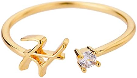 Chunky prstenovi pakovanje Personalizirani rhinestone 26 Početni prsten nakit Personalizirani