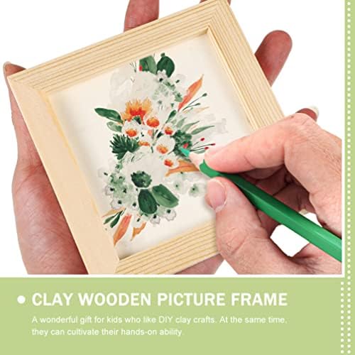 Zerodeko 8 kom DIY Drveni okviri za fotografije nedovršeni Drveni okviri za fotografije glineni prazni