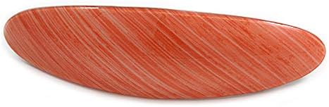 Avalaya Coral Stripy Print akril ovalna bareta / kopča za kosu u srebrnoj tonu - 90mm dugačak