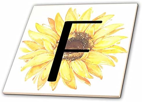 3drose Monogram F lijepa slika akvarela Suncokretovih pločica