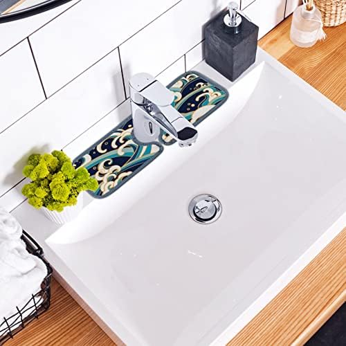 Vantaso 2kom slavina upijajuća prostirka, hvatač kapanja za sudoper koji se može prati u oceanskom talasu, kuhinjska